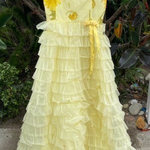 Vintage 1968 Nadine Yellow Prom Dress